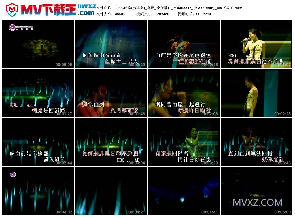 王菲-迷路(演唱会)_粤语_流行歌曲_MA405517